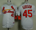 Custom Fan-Made Bob Gibson St. Louis Cardinals #45 White Baseball Jersey