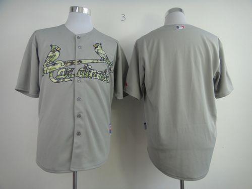 Custom Fan-Made Grey St. Louis Cardinals Baseball Jersey St. Louis Cardinals Grey USMC Baseball Jersey
