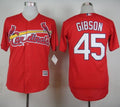 Custom Fan-Made Bob Gibson St. Louis Cardinals #45 Red Baseball Jersey