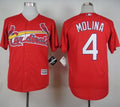 Custom Fan-Made Yadier Molina St. Louis Cardinals #4 Red Baseball Jersey