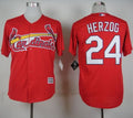 Custom Fan-Made Whitey Herzog St. Louis Cardinals #24 Red Baseball Jersey