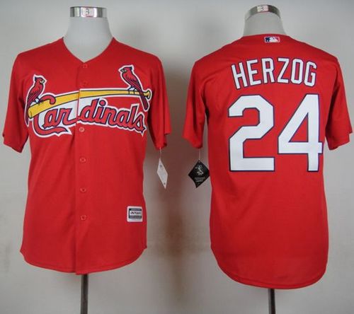 Custom Fan-Made Whitey Herzog St. Louis Cardinals #24 Red Baseball Jersey