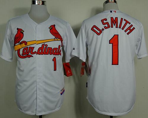 Custom Fan-Made Ozzie Smith St. Louis Cardinals #1 White Baseball Jersey
