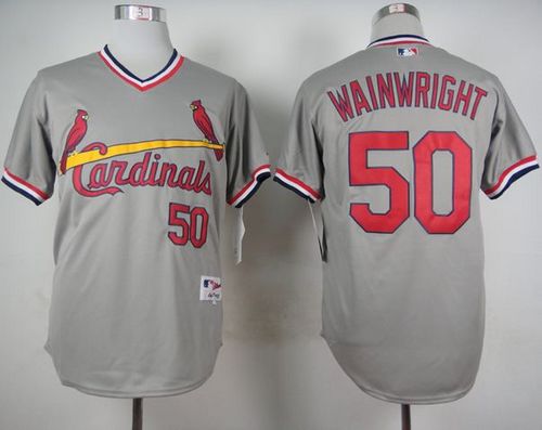 Custom Fan-Made Adam Wainwright St. Louis Cardinals #50 Grey 1978 Throwback Turn Back Clock Edition Baseball Jersey
