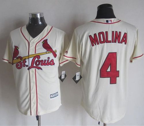 Custom Fan-Made Yadier Molina St. Louis Cardinals #4 Baseball Jersey