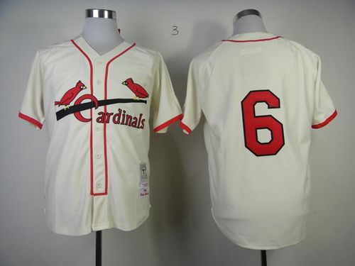 Custom Fan-Made Stan Musial St. Louis Cardinals #6 Throwback Baseball Jersey