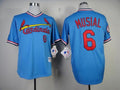 Custom Fan-Made Stan Musial St. Louis Cardinals #6 Blue 1982 Throwback Turn Back Clock Edition Baseball Jersey
