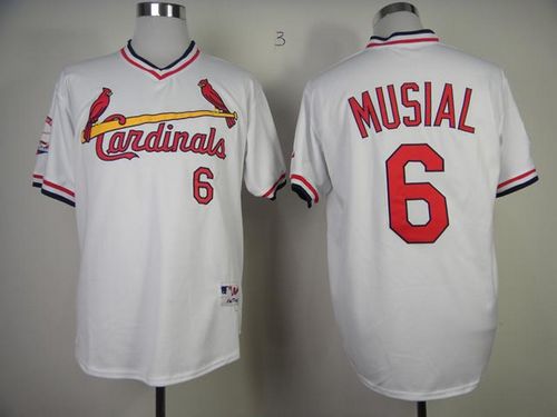 Custom Fan-Made Stan Musial St. Louis Cardinals #6 White 1982 Throwback Turn Back Clock Edition Baseball Jersey