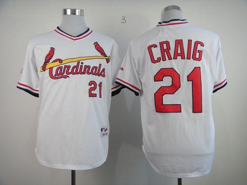 Custom Fan-Made Allen Craig St. Louis Cardinals #21 White 1982 Throwback Turn Back Clock Edition Baseball Jersey