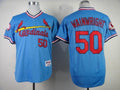 Custom Fan-Made Adam Wainwright St. Louis Cardinals #50 Blue 1982 Throwback Turn Back Clock Edition Baseball Jersey