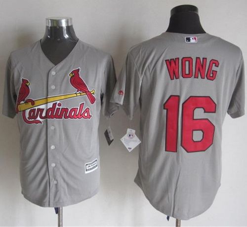 Custom Fan-Made Kolten Wong St. Louis Cardinals #16 Grey Baseball Jersey
