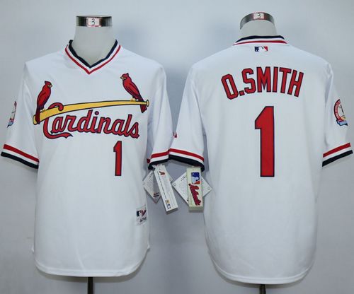 Custom Fan-Made Ozzie Smith St. Louis Cardinals #1 White 1982 Throwback Turn Back Clock Edition Baseball Jersey