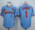 Custom Fan-Made Ozzie Smith St. Louis Cardinals #1 Blue 1982 Throwback Turn Back Clock Edition Baseball Jersey