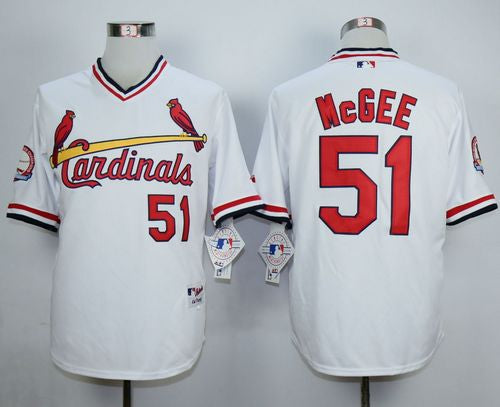 Custom Fan-Made Willie McGee St. Louis Cardinals #51 White 1982 Throwback Turn Back Clock Edition Baseball Jersey