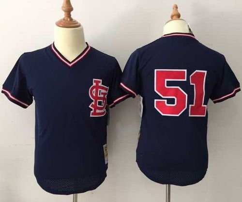 Custom Fan-Made Willie McGee St. Louis Cardinals #51 Blue Throwback Baseball Jersey