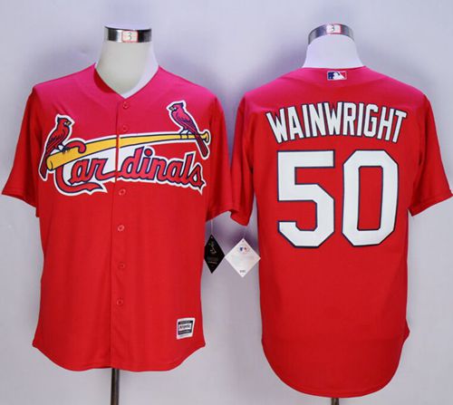 Custom Fan-Made Adam Wainwright St. Louis Cardinals #50 Red Baseball Jersey