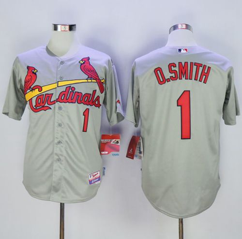 Custom Fan-Made Ozzie Smith St. Louis Cardinals #1 Grey Baseball Jersey