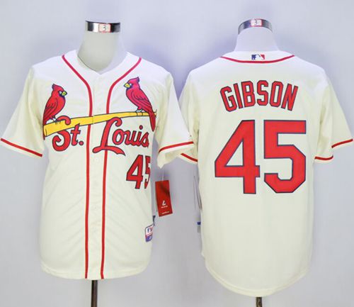 Custom Fan-Made Bob Gibson St. Louis Cardinals #45 Baseball Jersey