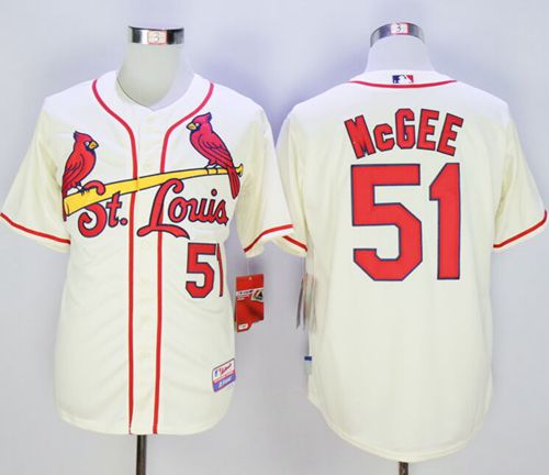 Custom Fan-Made Willie McGee St. Louis Cardinals #51 Baseball Jersey