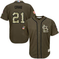 Custom Fan-Made Allen Craig St. Louis Cardinals #21 Green Service Edition Baseball Jersey