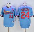 Custom Fan-Made Whitey Herzog St. Louis Cardinals #24 Blue 1982 Throwback Turn Back Clock Edition Baseball Jersey