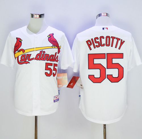 Custom Fan-Made Stephen Piscotty St. Louis Cardinals #55 White Baseball Jersey