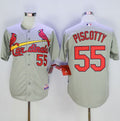 Custom Fan-Made Stephen Piscotty St. Louis Cardinals #55 Grey Baseball Jersey