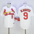 Custom Fan-Made Enos Slaughter St. Louis Cardinals #9 White Baseball Jersey