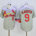 Custom Fan-Made Enos Slaughter St. Louis Cardinals #9 Grey Baseball Jersey