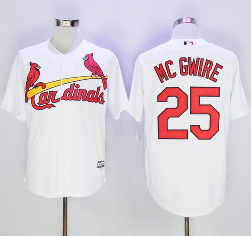Custom Fan-Made Mark McGwire St. Louis Cardinals #25 White Baseball Jersey