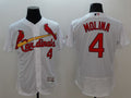 Custom Fan-Made Yadier Molina St. Louis Cardinals #4 White Baseball Jersey