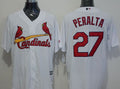 Custom Fan-Made Jhonny Peralta St. Louis Cardinals #27 White Baseball Jersey