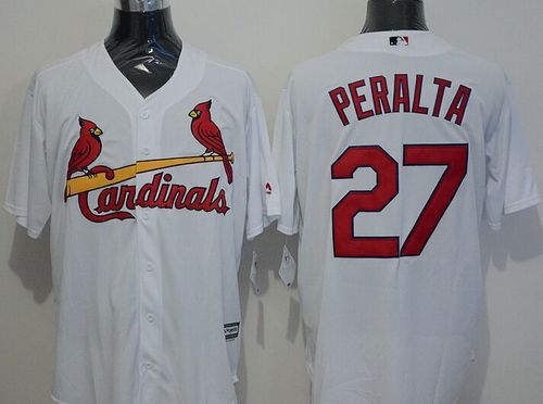 Custom Fan-Made Jhonny Peralta St. Louis Cardinals #27 White Baseball Jersey
