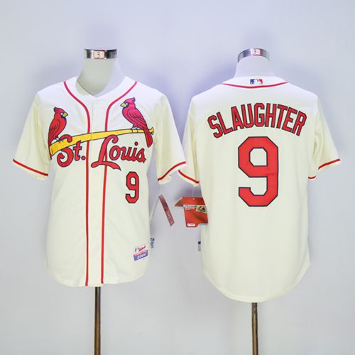 Custom Fan-Made Enos Slaughter St. Louis Cardinals #9 Baseball Jersey