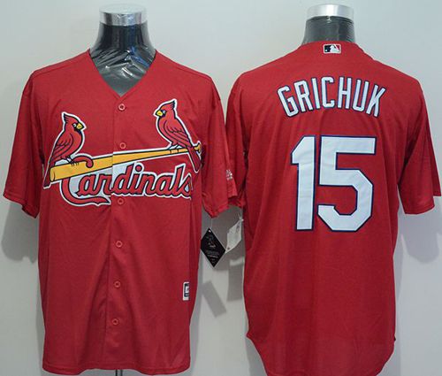 Custom Fan-Made Randal Grichuk St. Louis Cardinals #15 Red Baseball Jersey