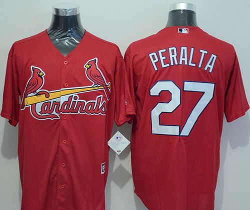 Custom Fan-Made Jhonny Peralta St. Louis Cardinals #27 Red Baseball Jersey