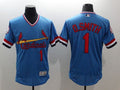 Custom Fan-Made Ozzie Smith Cooperstown St. Louis Cardinals #1 Blue Baseball Jersey