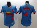 Custom Fan-Made Yadier Molina Cooperstown St. Louis Cardinals #4 Blue Baseball Jersey
