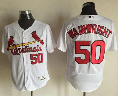 Custom Fan-Made Adam Wainwright St. Louis Cardinals #50 White Baseball Jersey