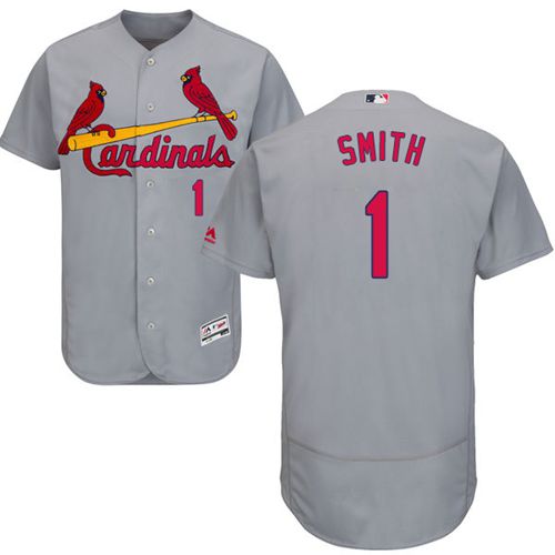 Custom Fan-Made Ozzie Smith St. Louis Cardinals #1 Grey Baseball Jersey