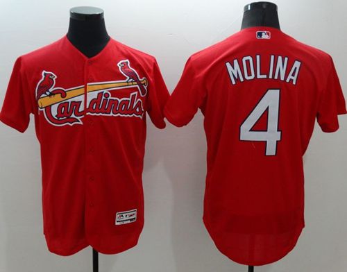 Custom Fan-Made Yadier Molina St. Louis Cardinals #4 Red Baseball Jersey