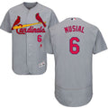Custom Fan-Made Stan Musial St. Louis Cardinals #6 Grey Baseball Jersey