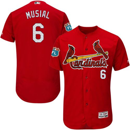 Custom Fan-Made Stan Musial St. Louis Cardinals #6 Red Baseball Jersey