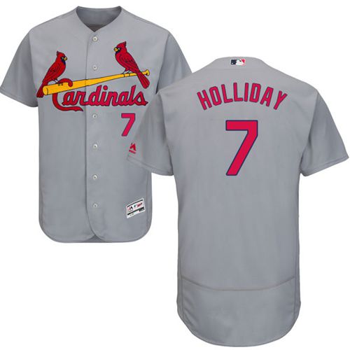 Custom Fan-Made Matt Holliday St. Louis Cardinals #7 Grey Baseball Jersey