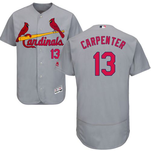 Custom Fan-Made Matt Carpenter St. Louis Cardinals #13 Grey Baseball Jersey
