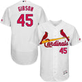 Custom Fan-Made Bob Gibson St. Louis Cardinals #45 White Baseball Jersey
