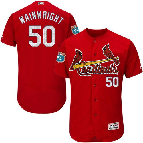 Custom Fan-Made Adam Wainwright St. Louis Cardinals #50 Red Baseball Jersey