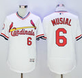 Custom Fan-Made Stan Musial Cooperstown St. Louis Cardinals #6 White Baseball Jersey