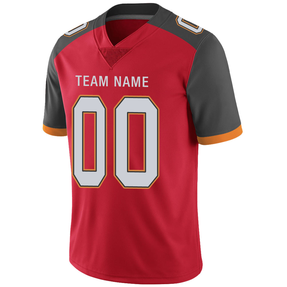Custom red football jersey detail | GameDay Jerseys