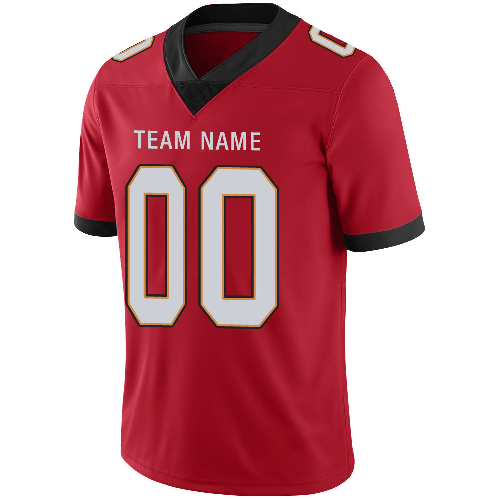 Custom red football jersey detail | GameDay Jerseys